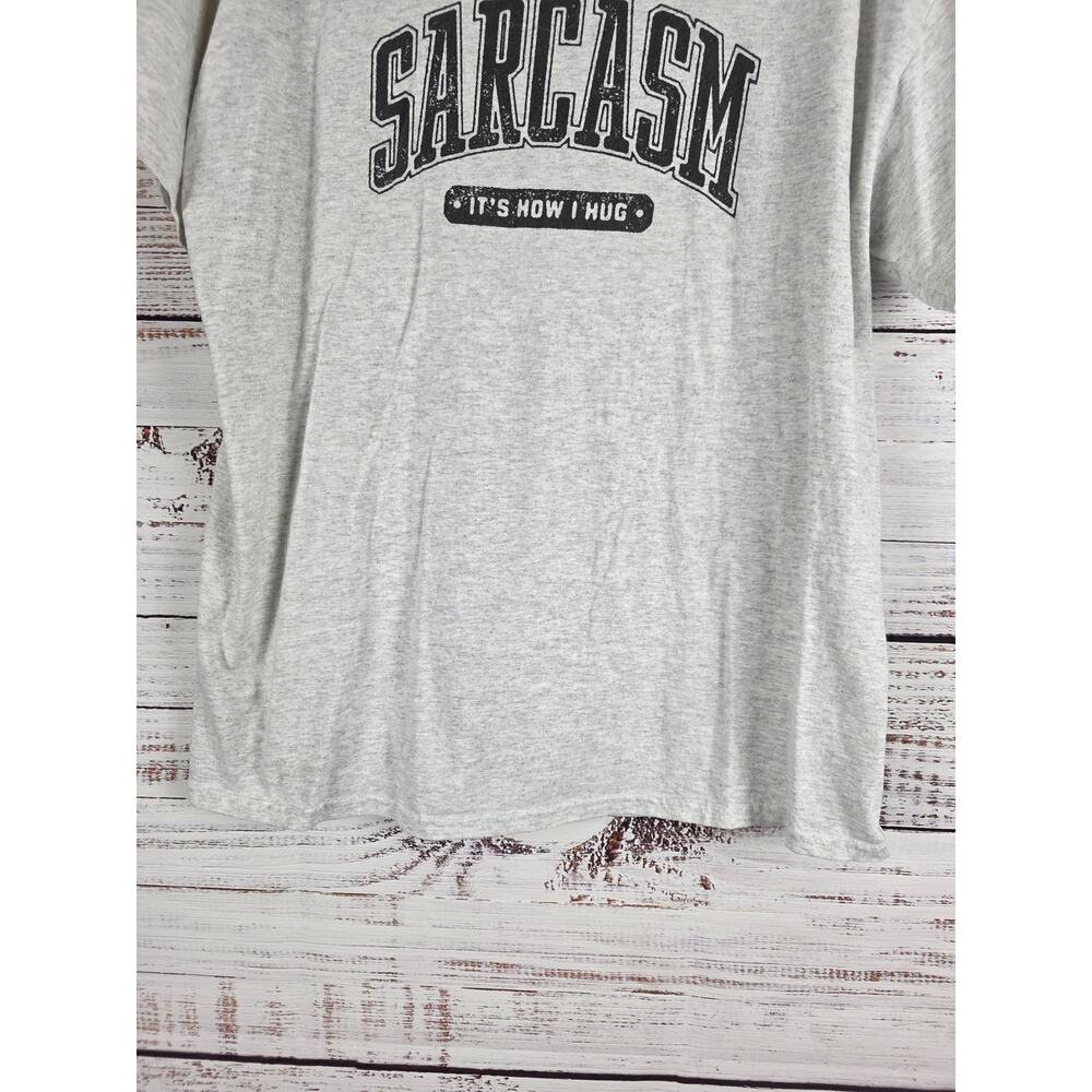 Gildan Heavy Cotton T Shirt XL Womens Grey Sarcasm‎ Funny Crew Neck - Picture 3 of 5